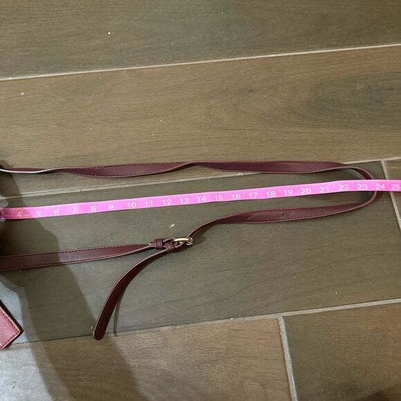 Sole Society Douga Burgundy Red Square Zipper Adjustable Crossbody Handbag - Picture 12 of 16